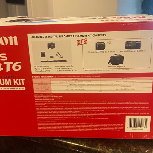 Canon EOS Rebel T6 DSLR Camera with EF-S 18-55mm f/3.5-5.6 IS II Lens - Picture 2 of 10